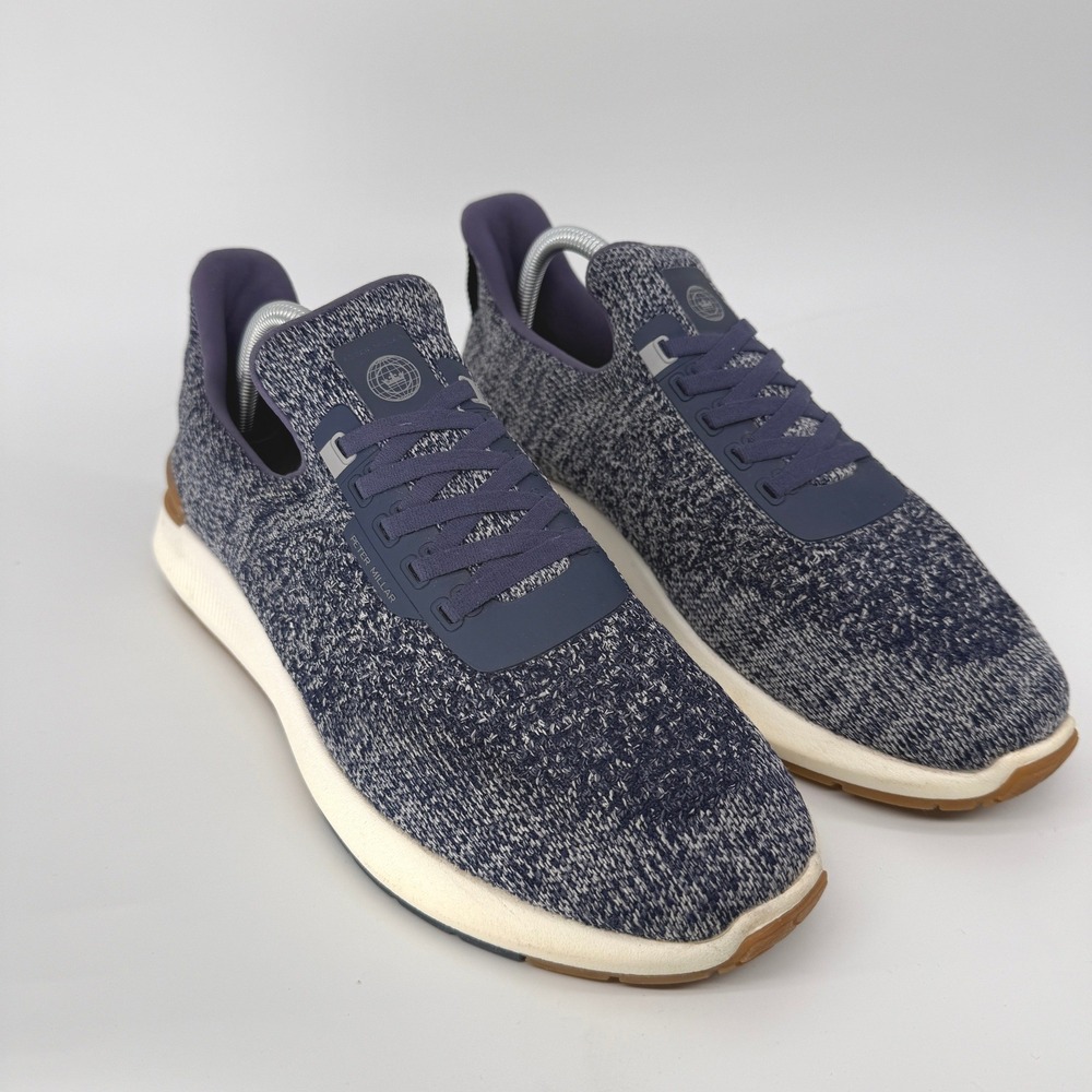 Peter Millar Navy and White Knit Men's Sneakers